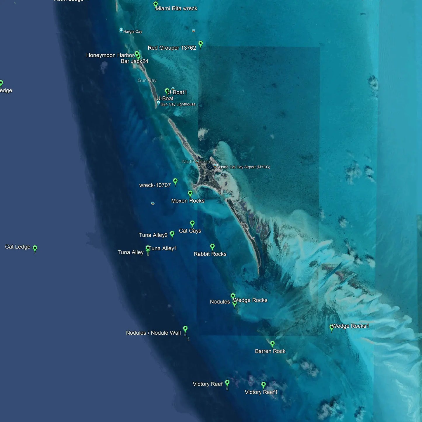 Bimini Fishing Spots - Numbers