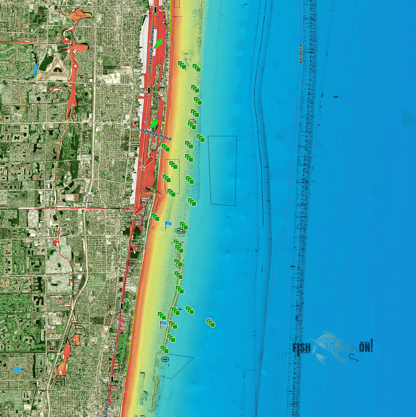 Boynton Inlet Fishing Spots - Coastal- GPS Fishing numbers