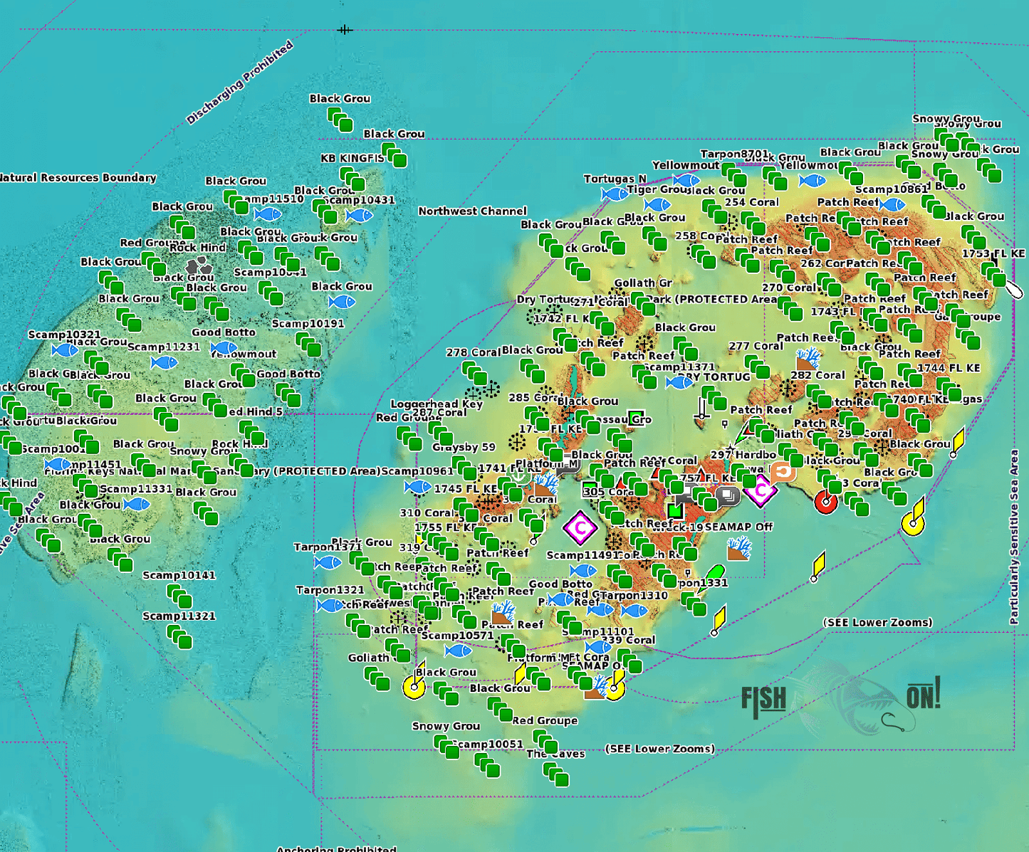 Dry Tortugas Fishing Spots - GPX Fishing Numbers