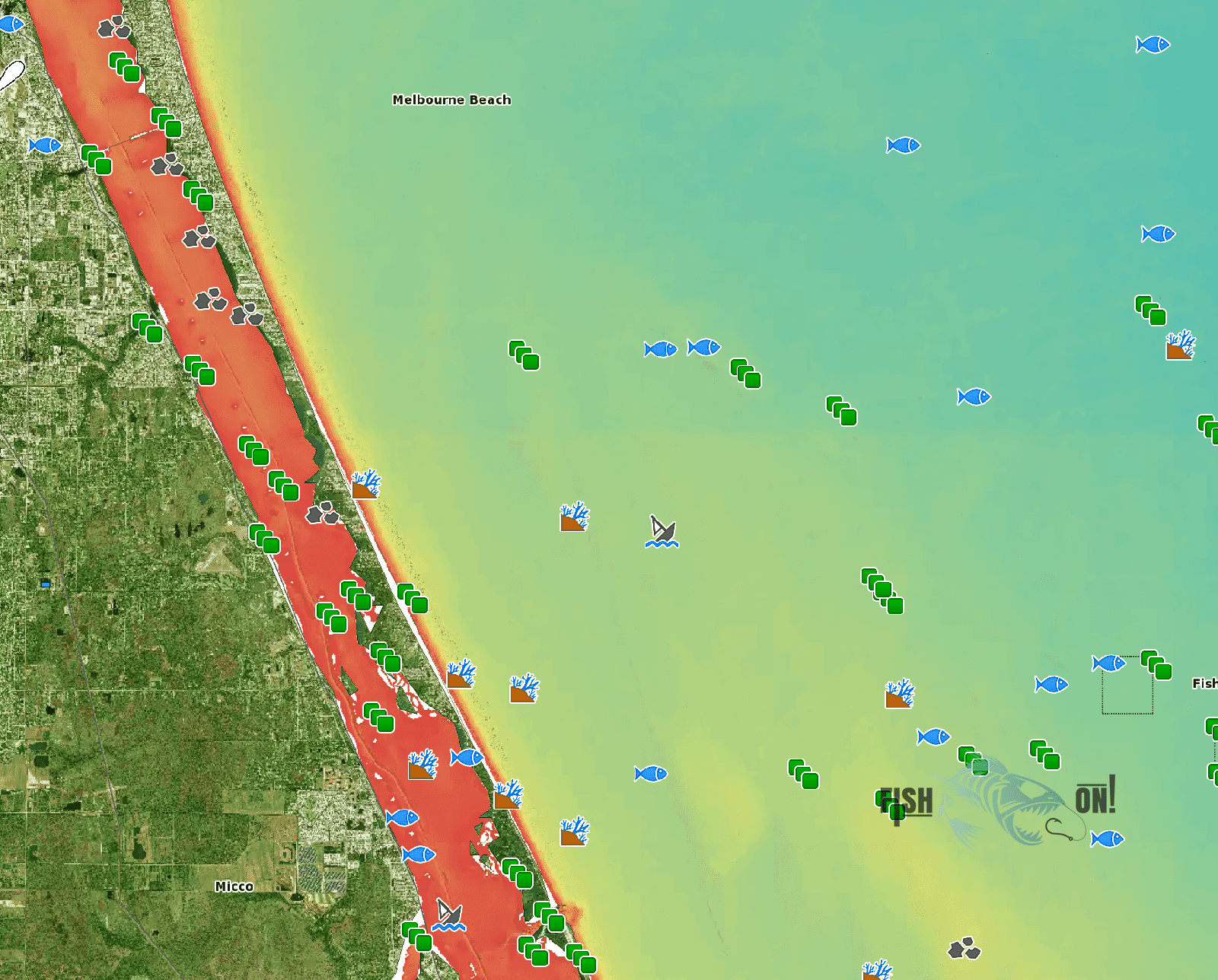 Melbourne Fishing Spots Coastal & Nearshore GPS Fishing Numbers