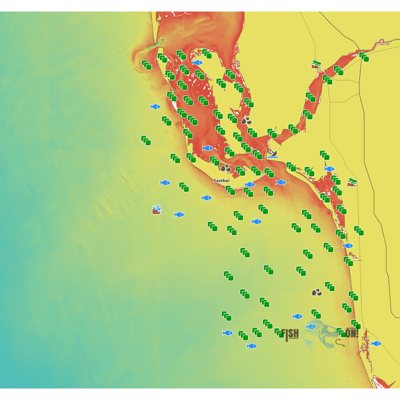 Cape Coral & Naples Fishing Spots Coastal Near Shore GPX Fishing Num