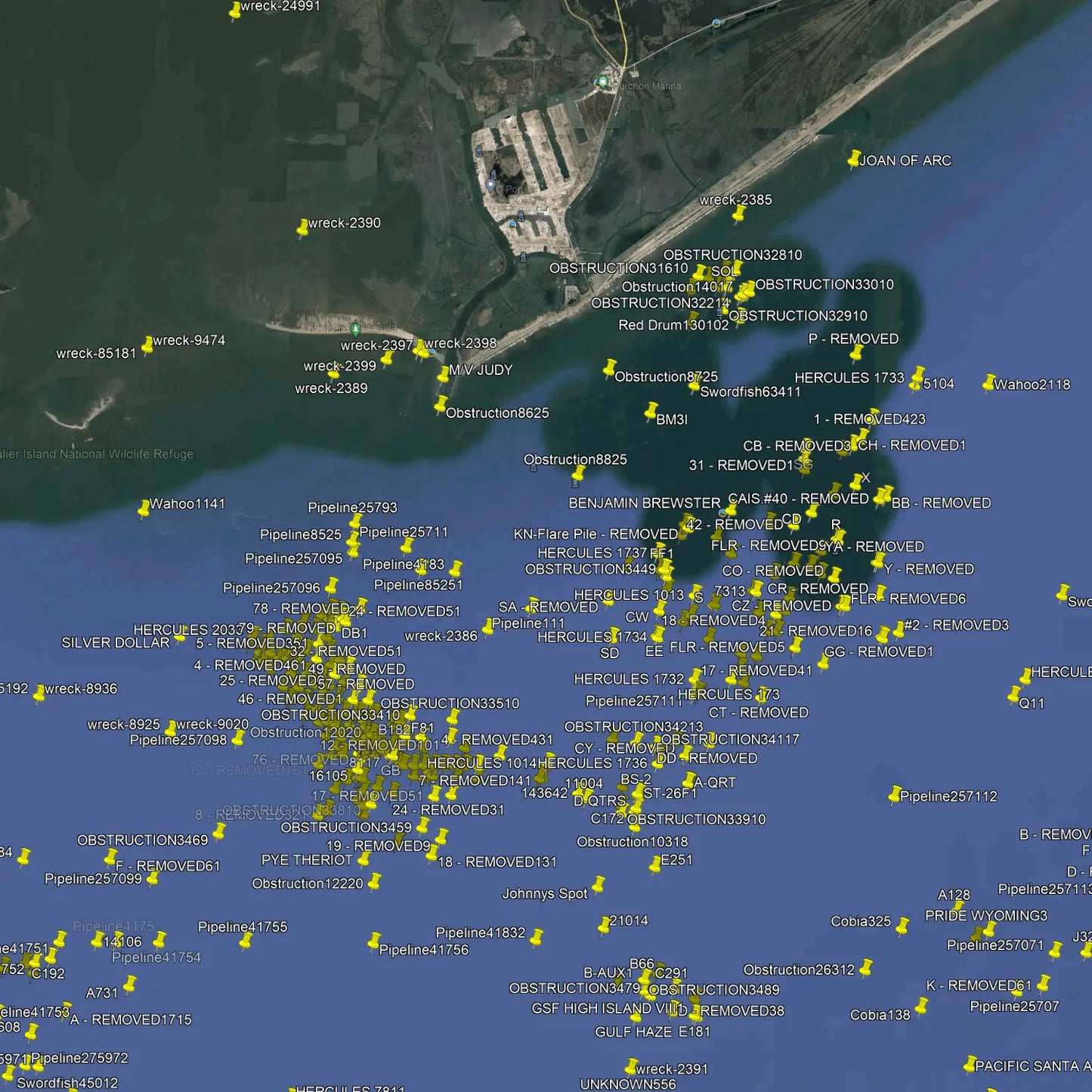 Grand Isle Fishing Spots - Coastal & Nearshore - GPS Fishing Numbers