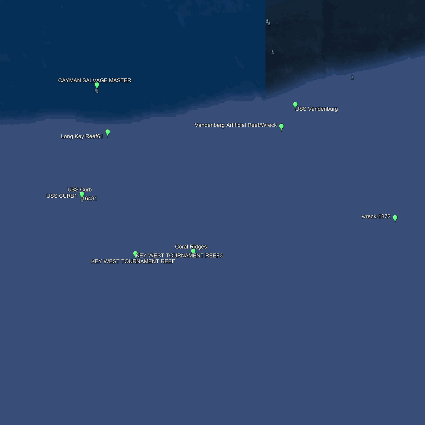 Key West & Big Pine Fishing Spots - Offshore - GPS Fishing Numbers