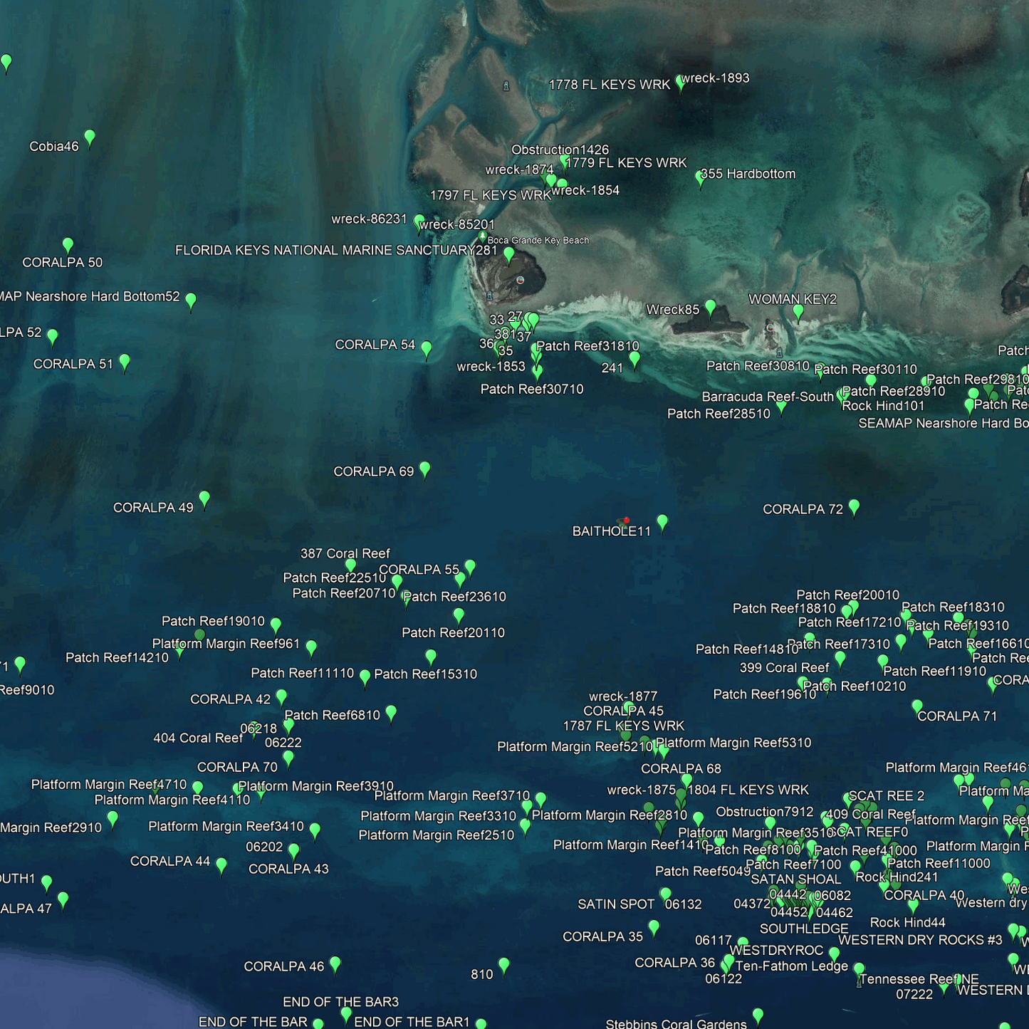 Marquesas Fishing Spots - GPS Fishing Numbers