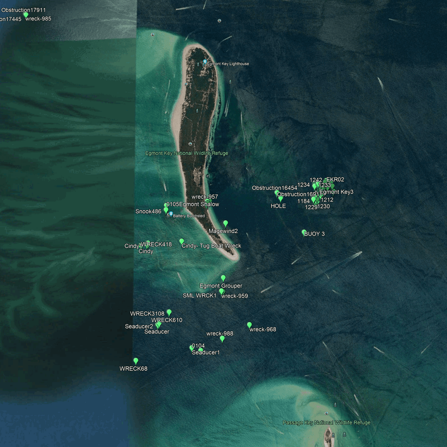 Pinellas Fishing Spots - Nearshore - GPS Fishing Numbers