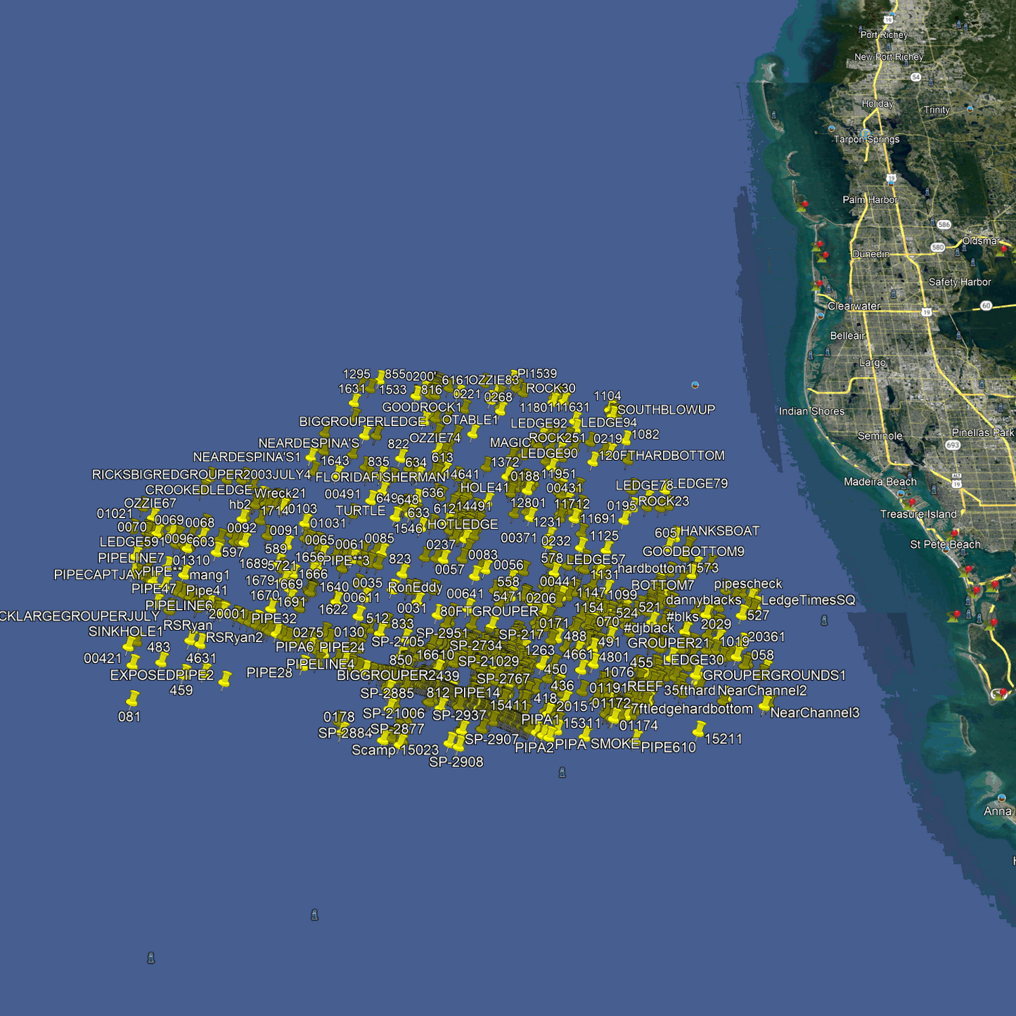 St. Petersburg Fishing Spots - Offshore - GPS Fishing Spots