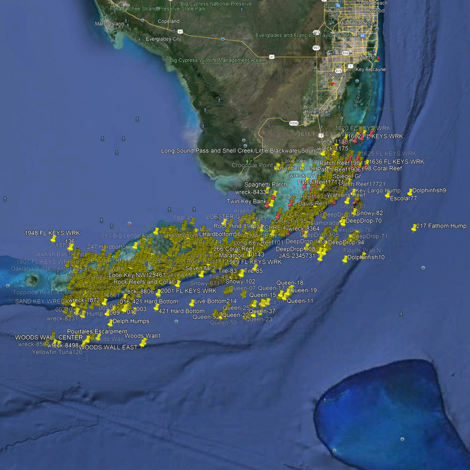 Atlantic Ocean Fishing Spots, Key West, Tavernier, Key Largo, marathon