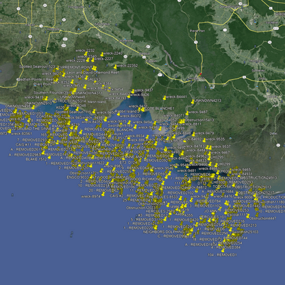 Atchafalaya Bay Fishing Spots - Coastal Nearshore - GPS Fishing Numbers