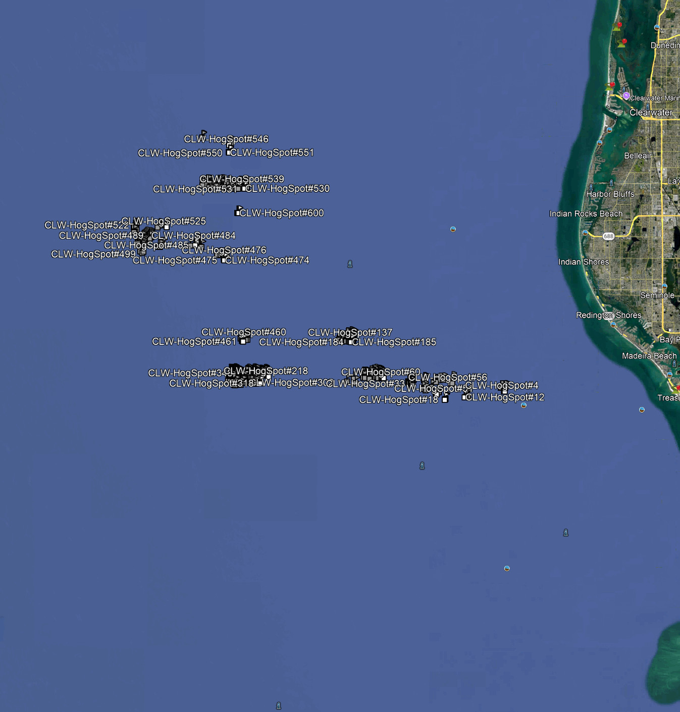 Clearwater Hogfish Fishing Spots - GPS Numbers