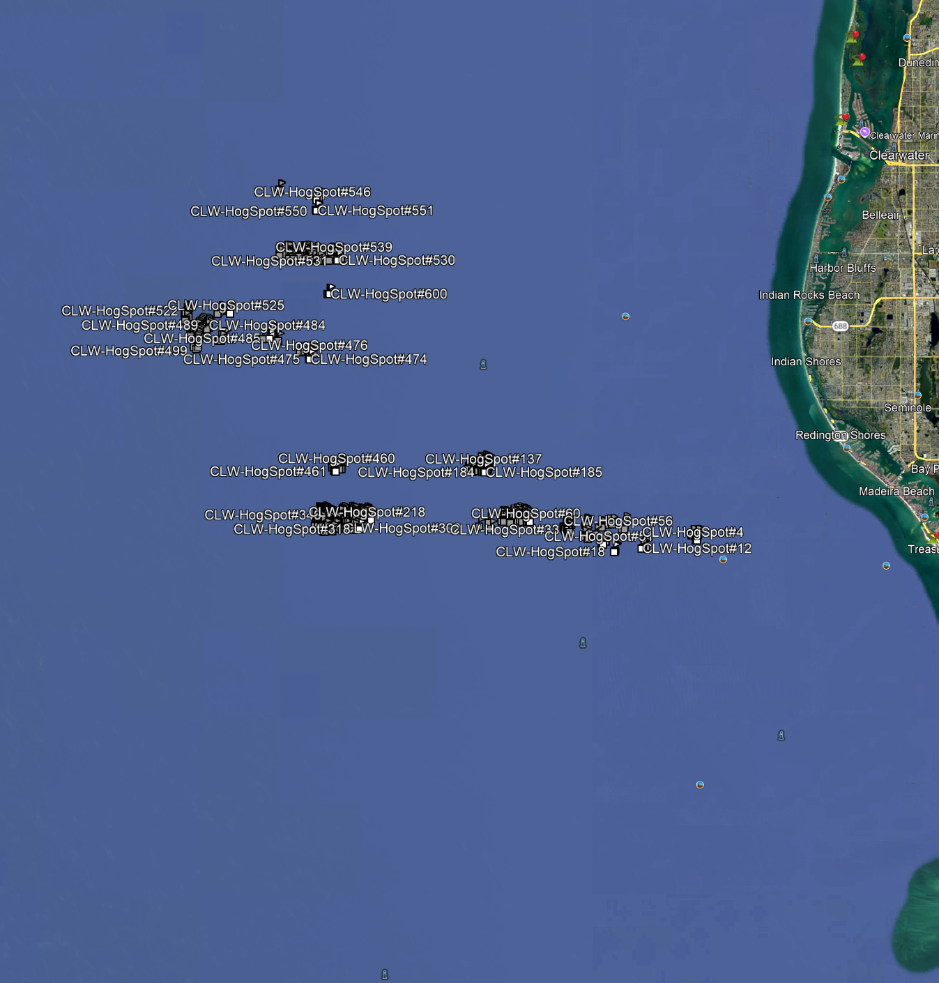 Clearwater Hogfish Fishing Spots - GPS Numbers