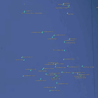 Cape Coral & Naples Fishing Spots - Coastal Near Shore GPX Fishing Numbers