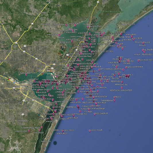 Corpus Christi  Fishing Spots - NearShore Numbers