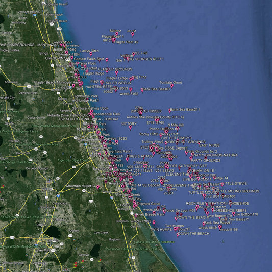 Daytona Beach Fishing Spots - Coastal Near Shore - GPS Fishing Numbers