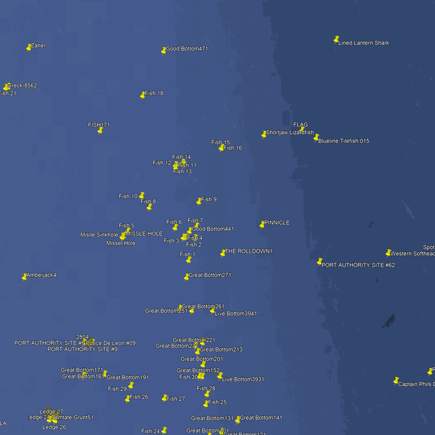 Daytona Beach Fishing Spots - Offshore GPS numbers
