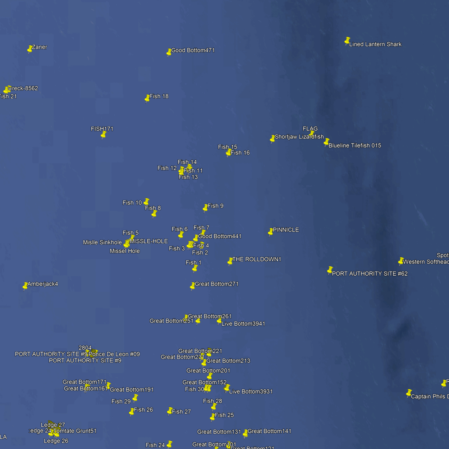 Daytona Beach Fishing Spots - Offshore GPS numbers