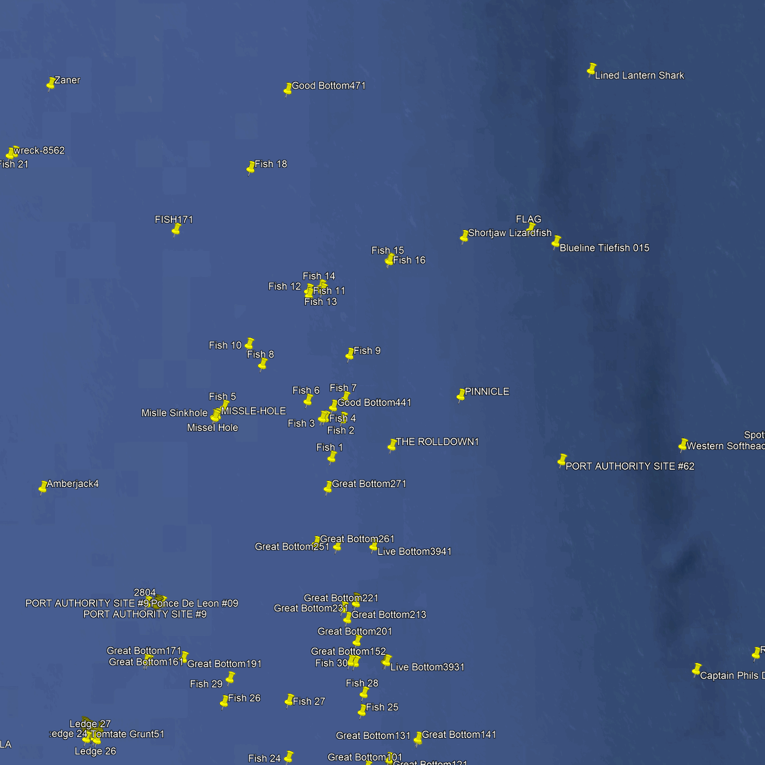 Daytona Beach Fishing Spots - Offshore GPS numbers