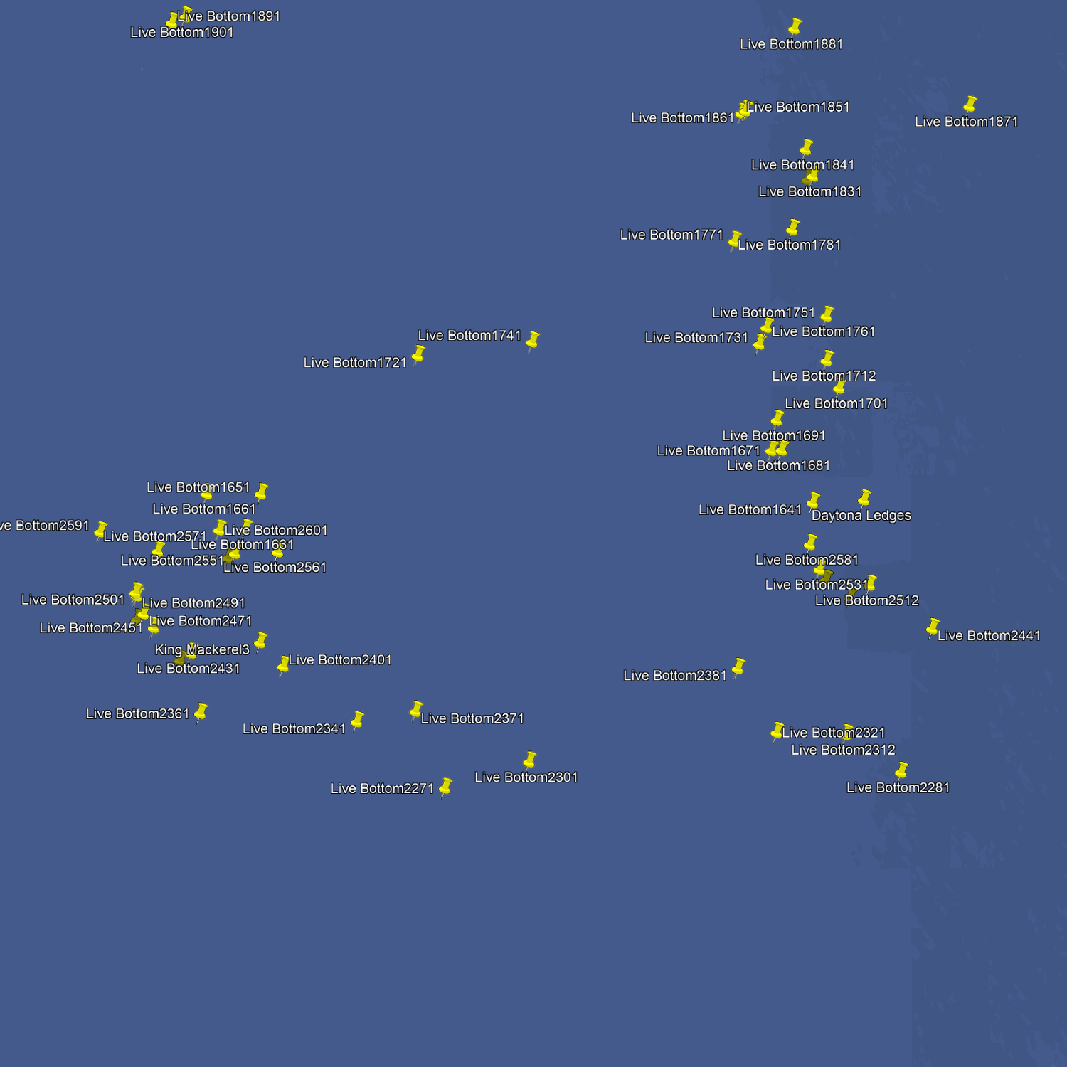 Daytona Beach Fishing Spots - Offshore GPS numbers