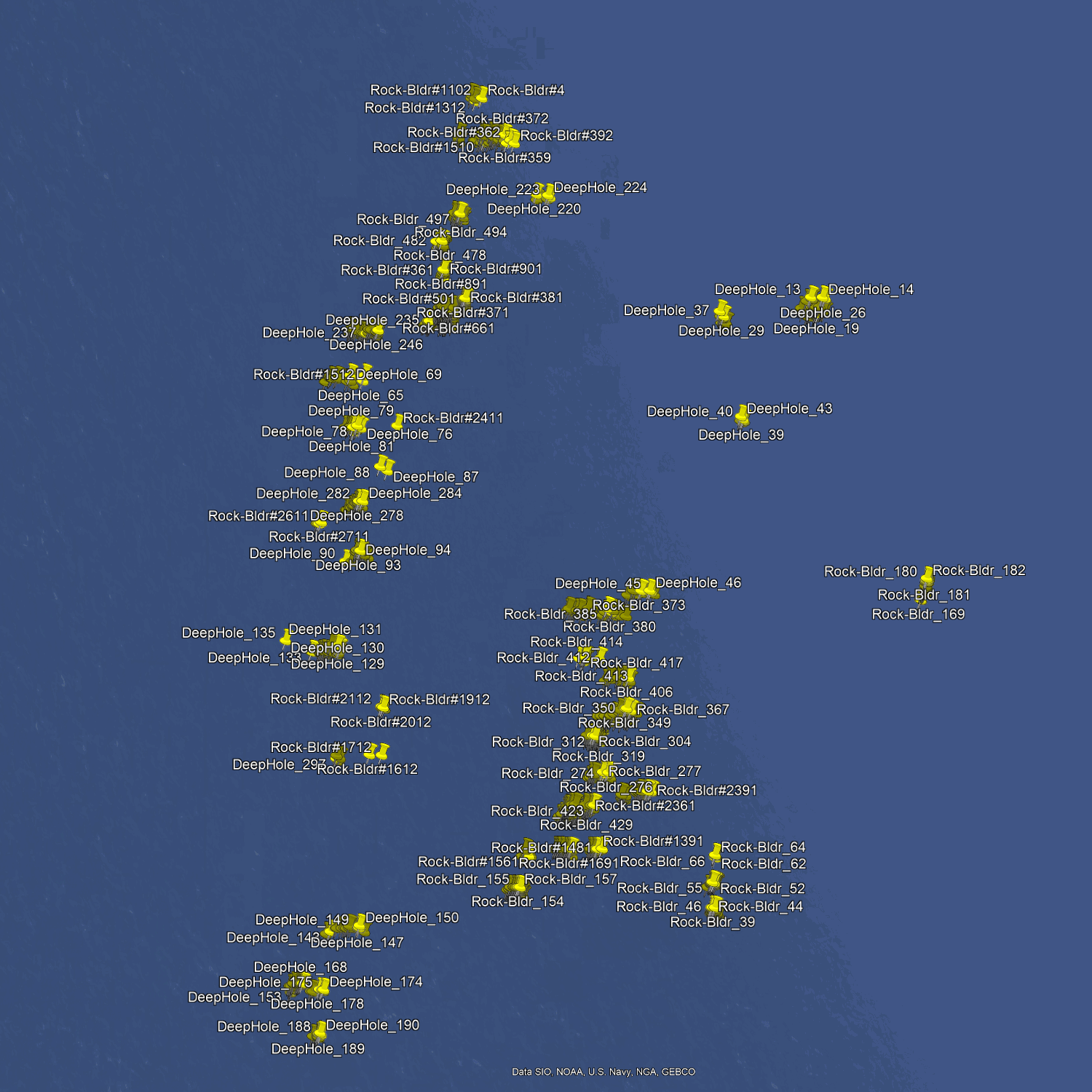 Deep Drop Fishing Spots - Tampa Bay Offshore - Boulders, Springs, Sinkholes, and Pinnacles