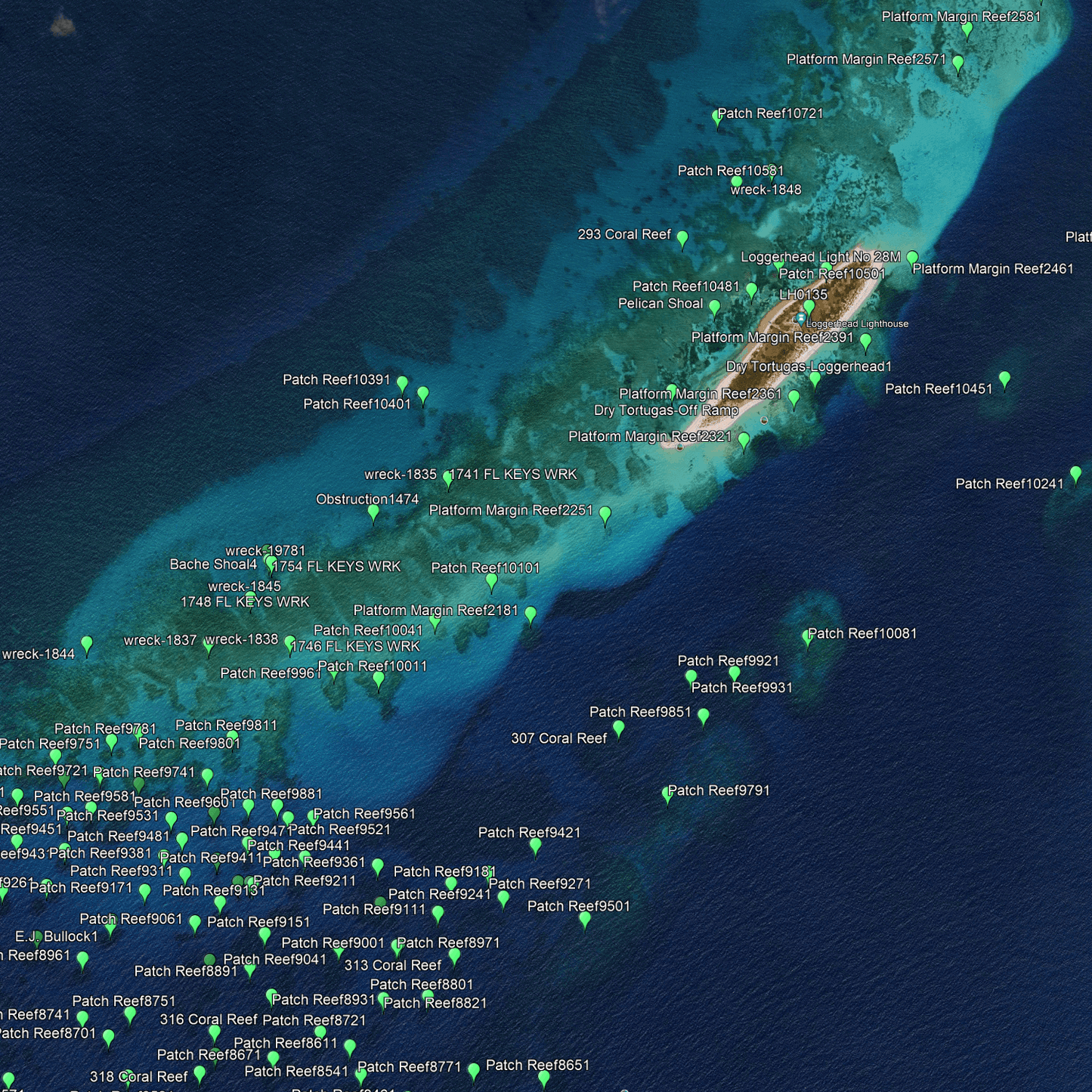 Dry Tortugas Fishing Spots - GPX Fishing Numbers