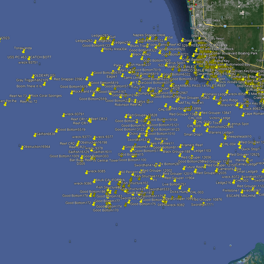 Everglades Fishing Spots  - GPX Fishing Numbers