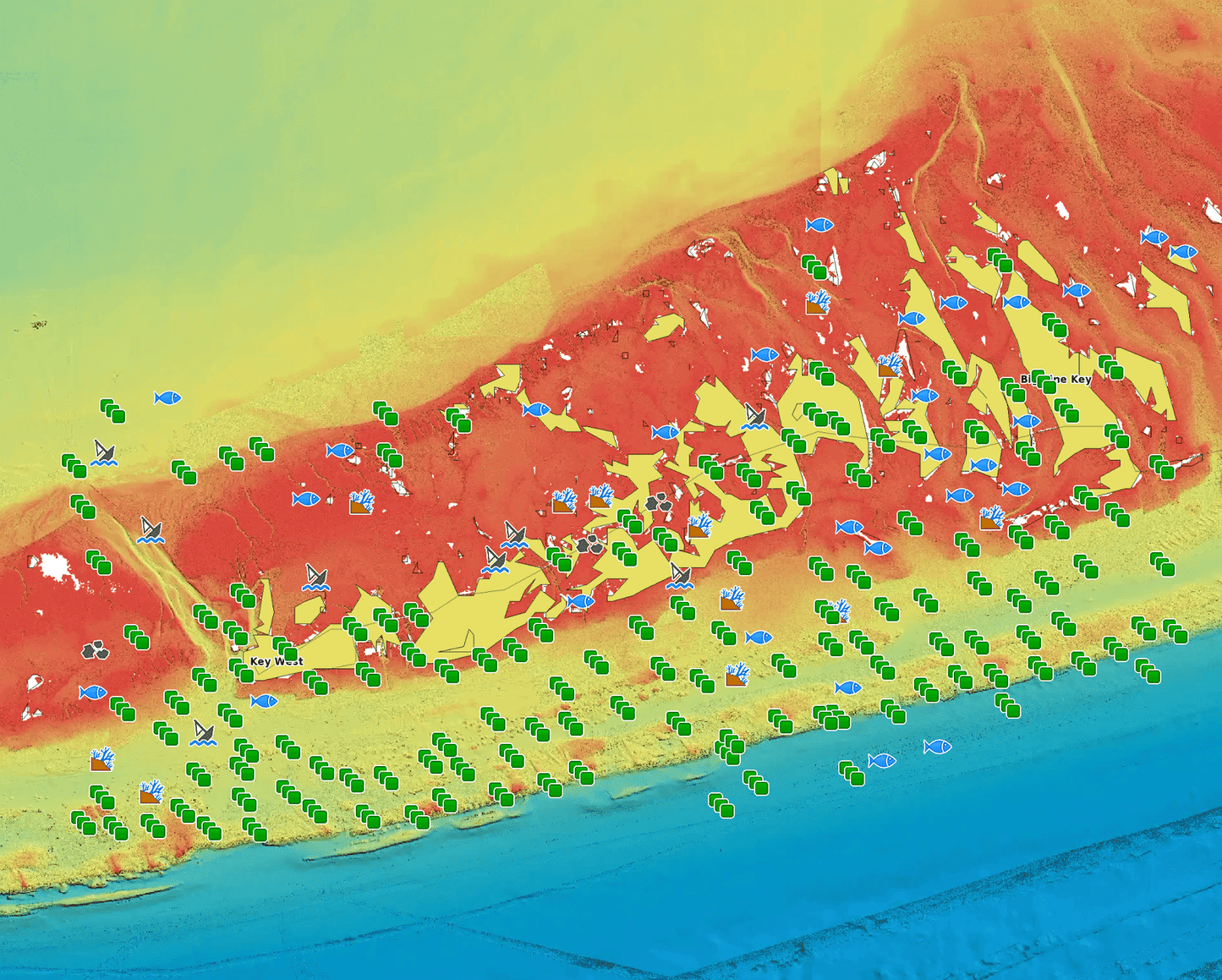 Key West & Big Pine - Coastal & Nearshore - GPS Fishing Numbers