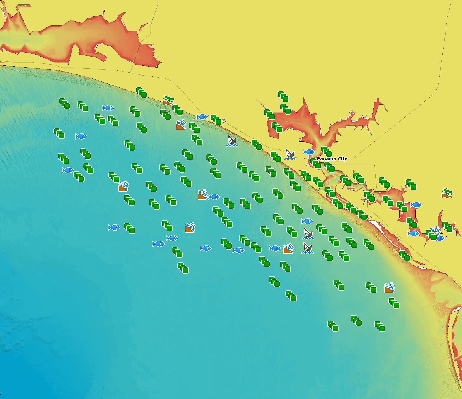 Panama City Beach Nearshore Fishing Spots - GPS Fishing Numbers