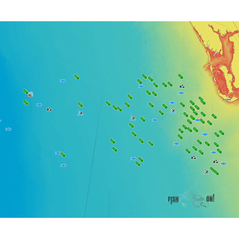 Cape Coral & Naples Fishing Spots Offshore GPX Fishing Numbers Fish On