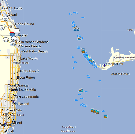 Freeport Bahamas Fishing Spots - GPS Fishing Numbers