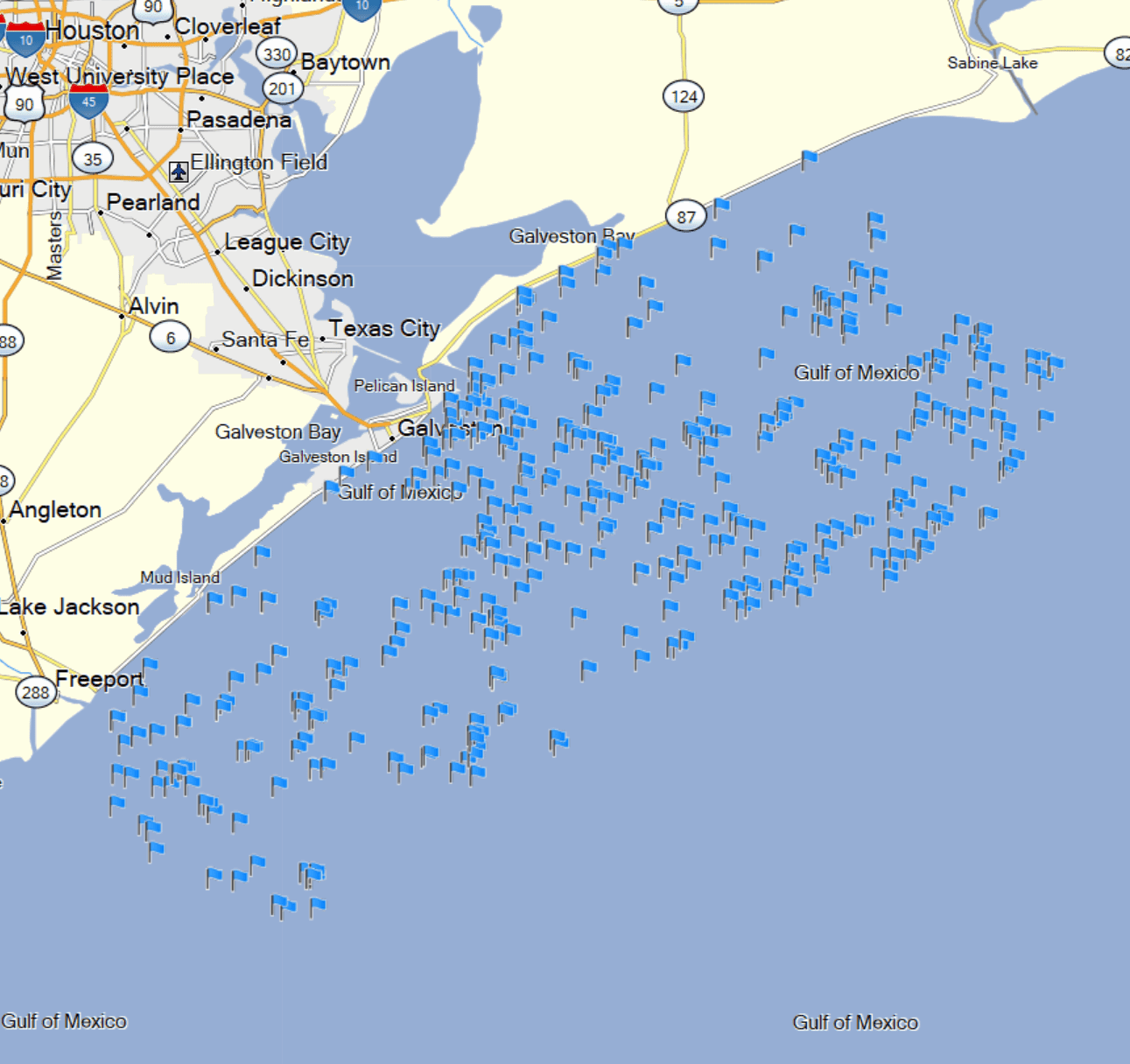 Galveston Fishing Spots - Coastal & Near Shore - GPS Fishing Numbers