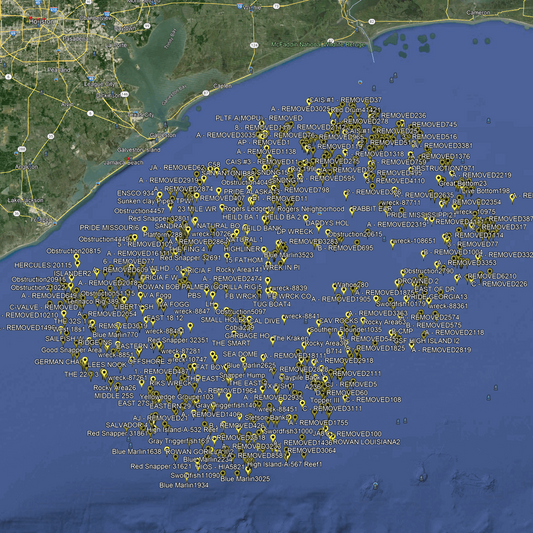 Galveston Fishing Spots - Offshore - GPS Fishing Numbers