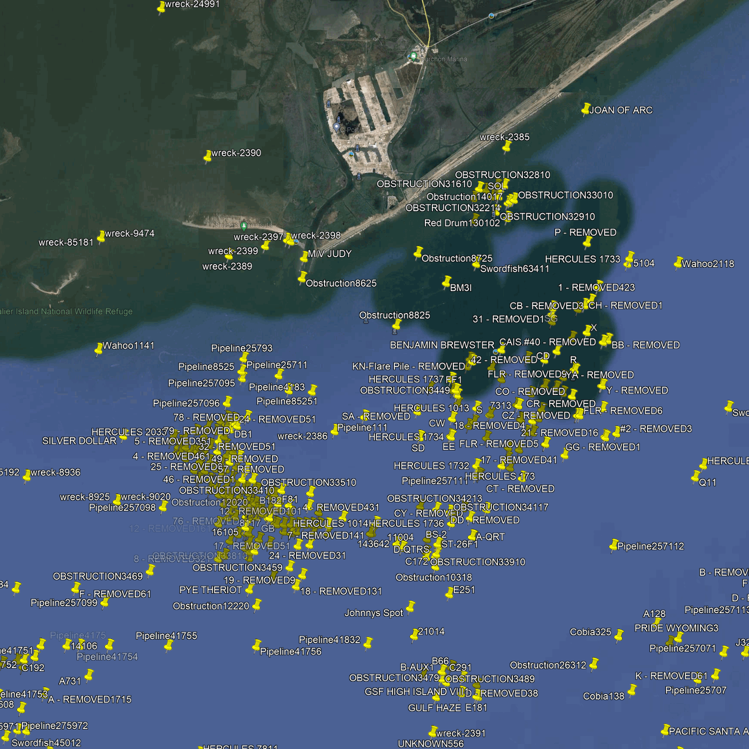 Grand Isle Fishing Spots - Coastal & Nearshore -  GPS Fishing Numbers