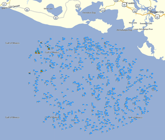 Atchafalaya Offshore Fishing Spots - GPS Fishing Numbers
