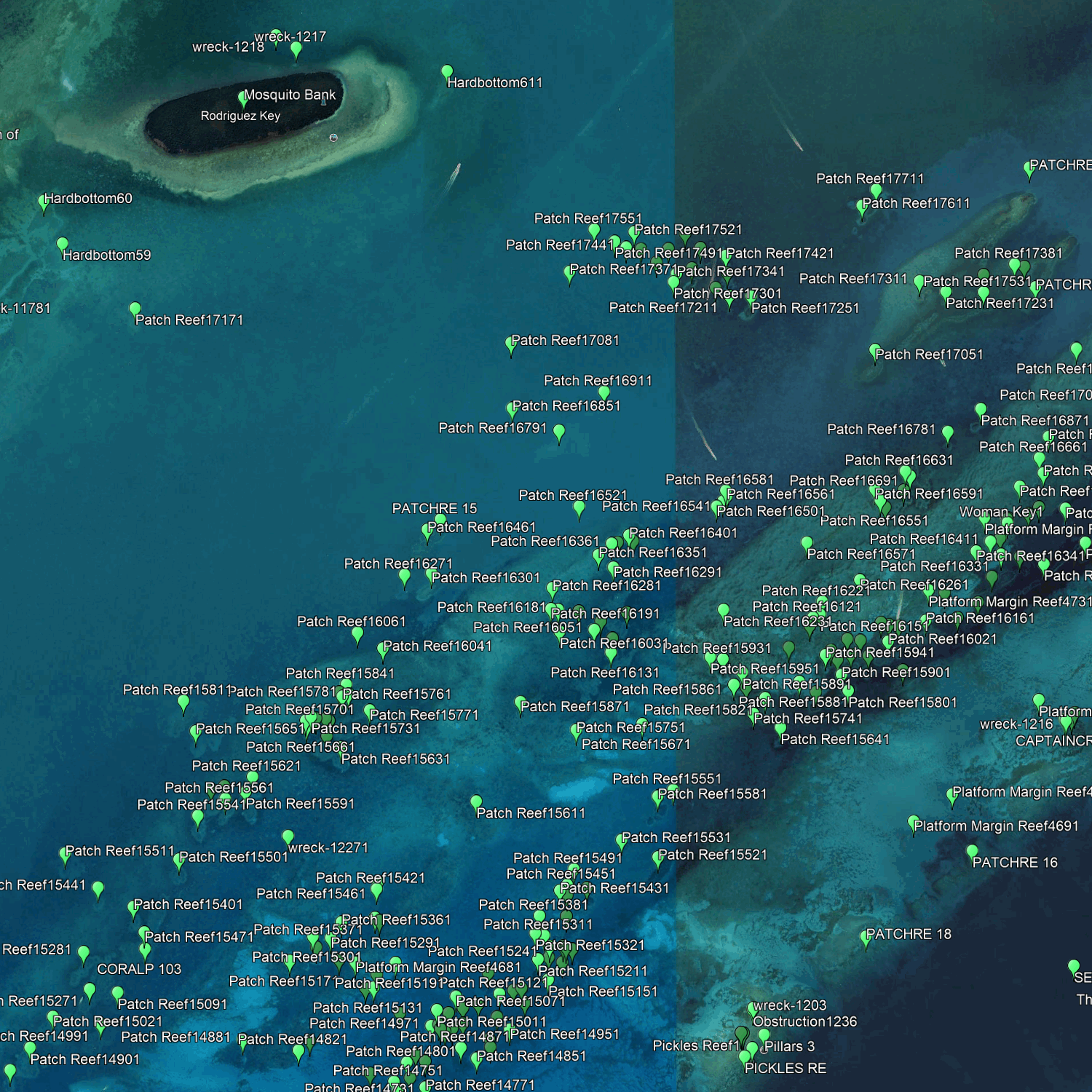 Islamorada Fishing Spots - Coastal Nearshore  - GPS Fishing Numbers
