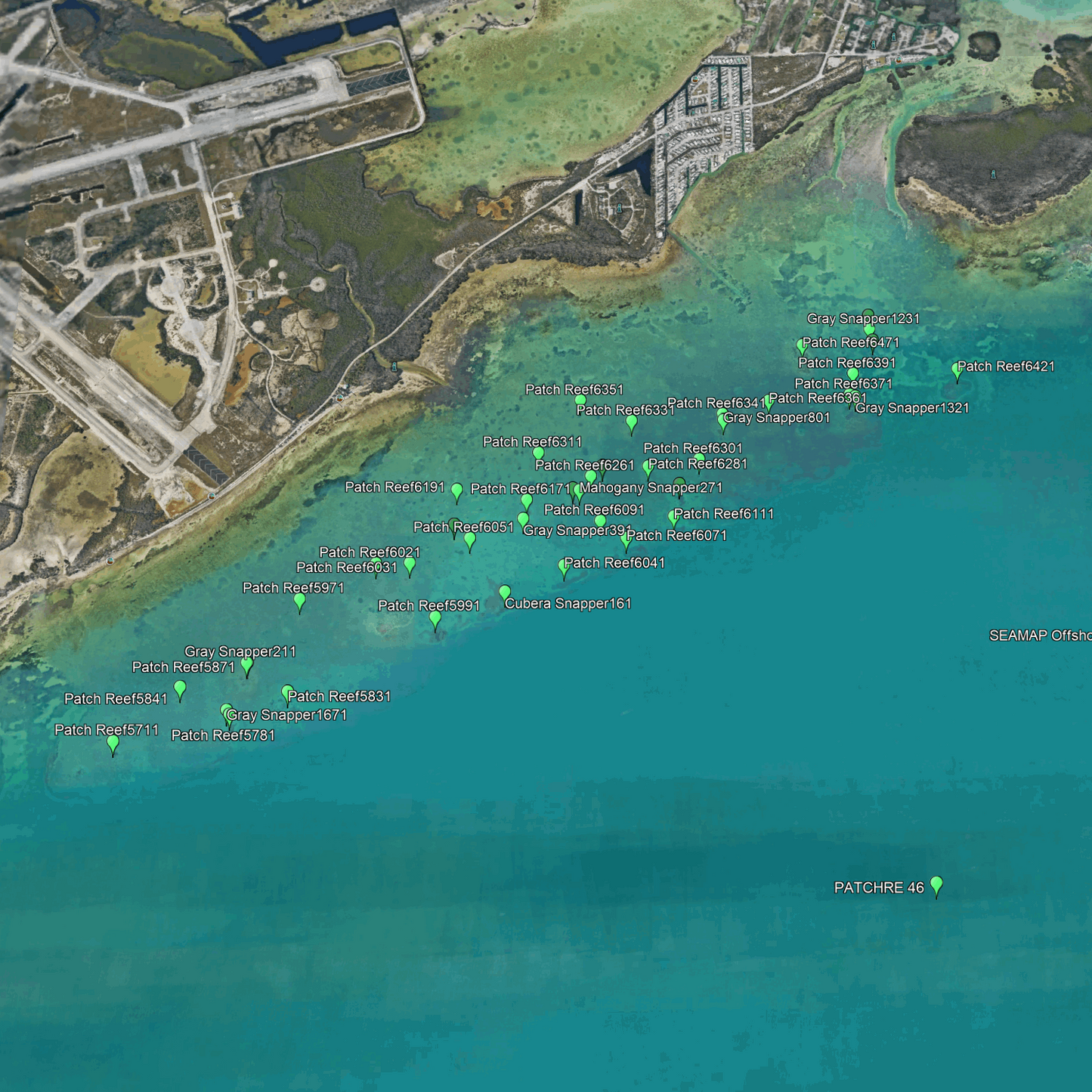 Key West & Big Pine - Coastal & Nearshore  - GPS Fishing Numbers