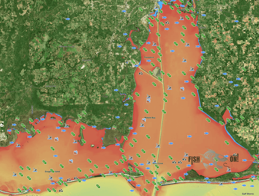 Mobile Bay Fishing Spots - GPS Fishing Numbers