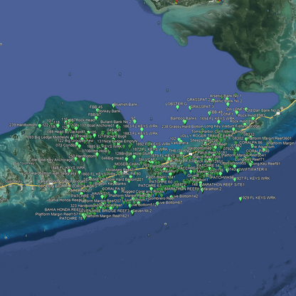 Marathon Fishing Spots - Coastal & Nearshore  - GPS Fishing Numbers