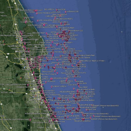 Melbourne Fishing Spots - Coastal & Nearshore - GPS Fishing Numbers