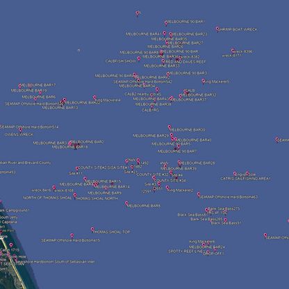Melbourne Fishing Spots - Coastal & Nearshore - GPS Fishing Numbers