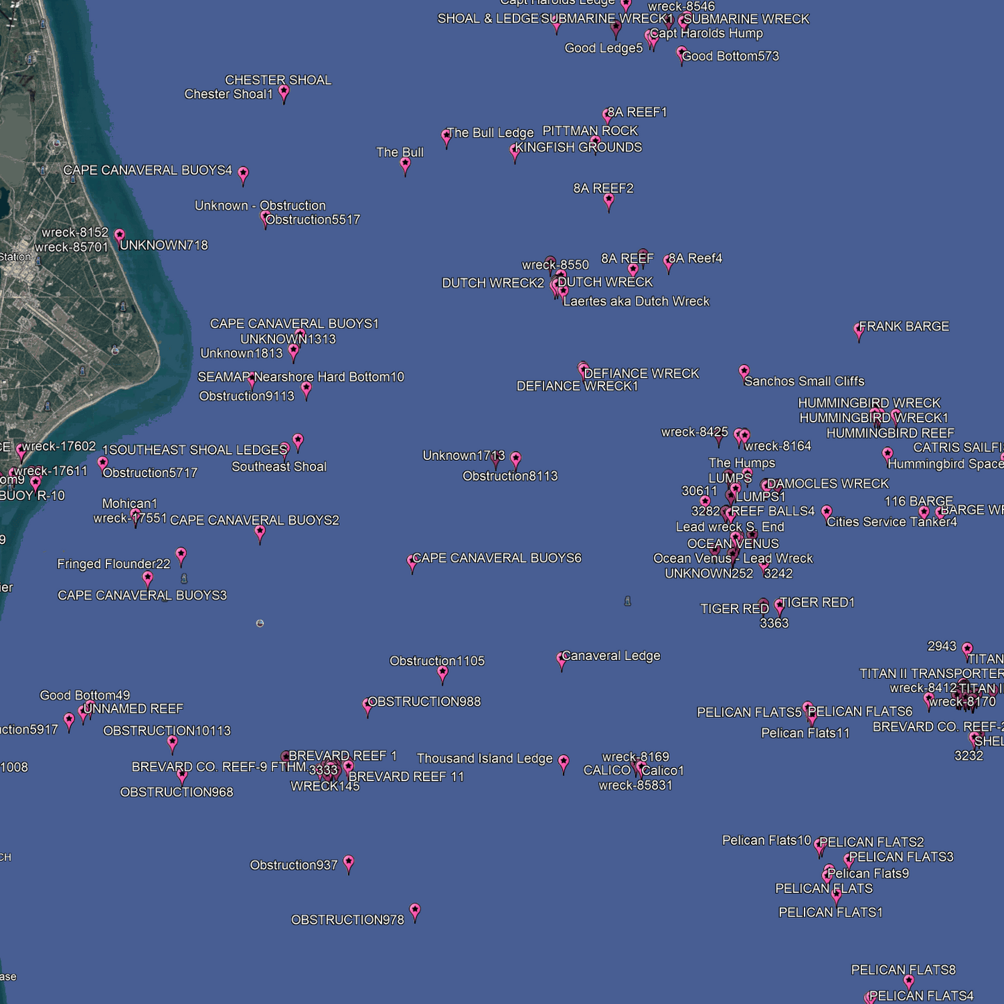 Melbourne Fishing Spots - Coastal & Nearshore - GPS Fishing Numbers