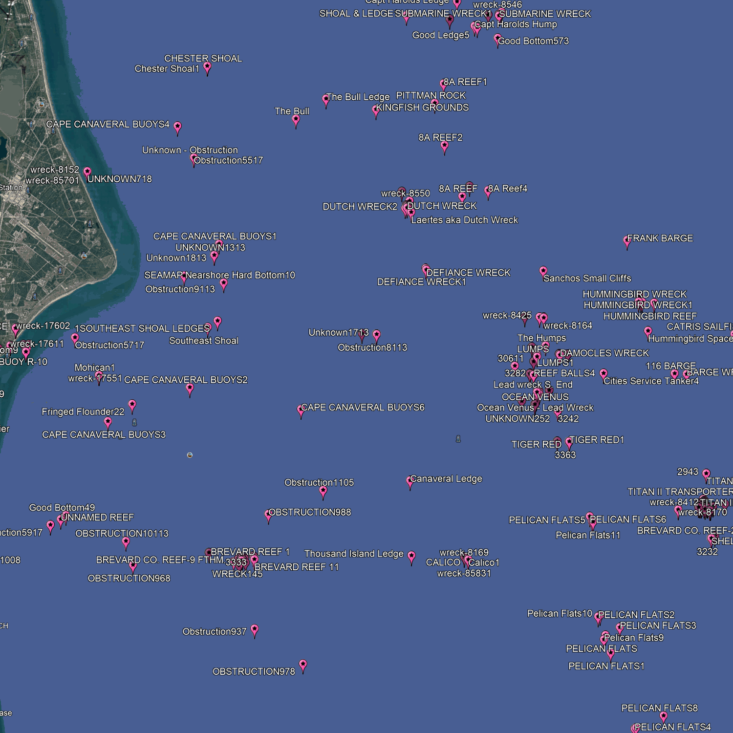 Melbourne Fishing Spots - Coastal & Nearshore - GPS Fishing Numbers