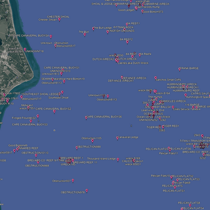 Melbourne Fishing Spots - Coastal & Nearshore - GPS Fishing Numbers