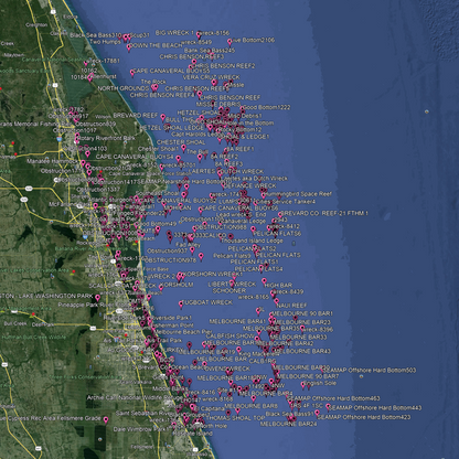 Melbourne Fishing Spots - Coastal & Nearshore - GPS Fishing Numbers