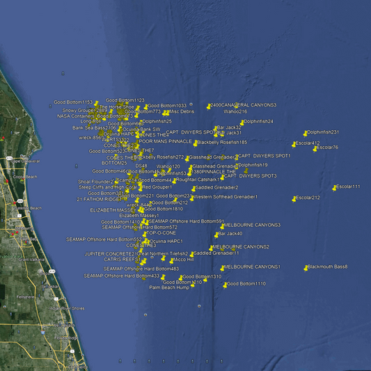 Melbourne Fishing Spots - Offshore -  GPS Fishing numbers