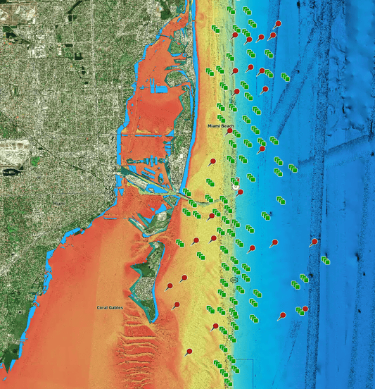 Miami Fishing Spots - Coastal- GPS Fishing numbers