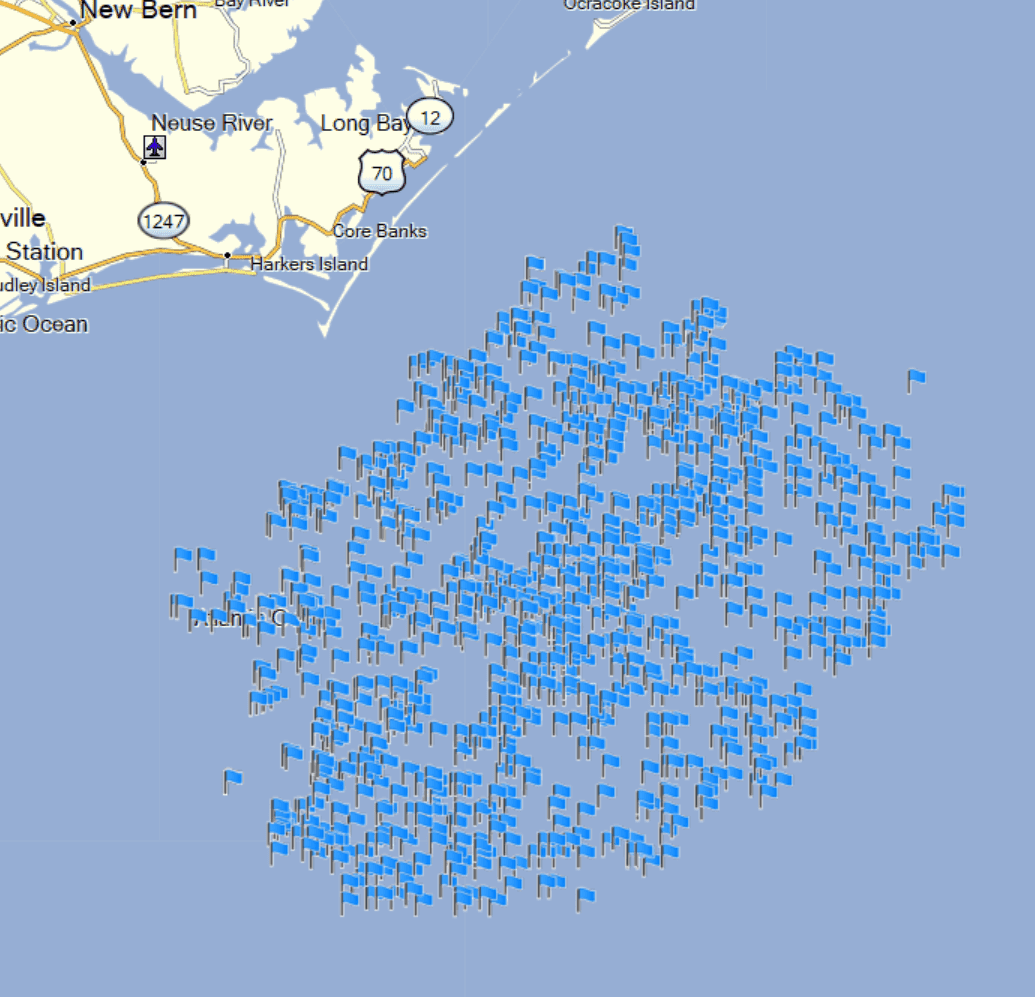 Morehead City Fishing Spots - Offshore - GPS Fishing Numbers