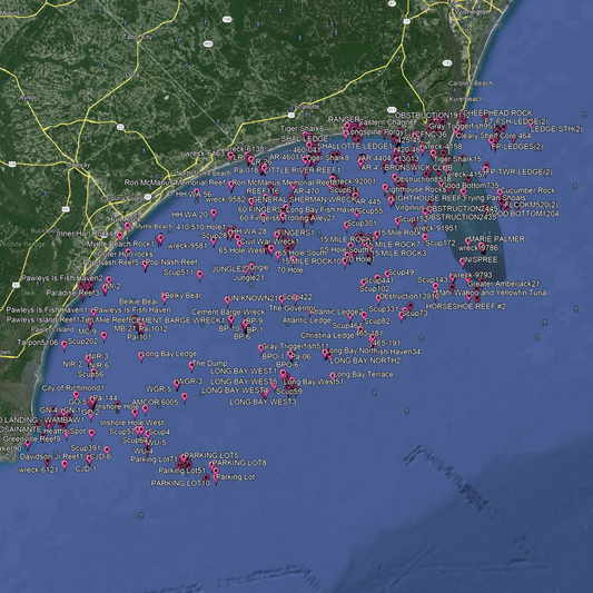 Myrtle Beach Fishing Spots - Coastal & Nearshore - GPS Fishing Numbers