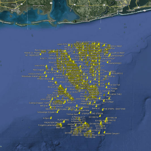 Orange Beach Offshore Fishing Spots - Numbers