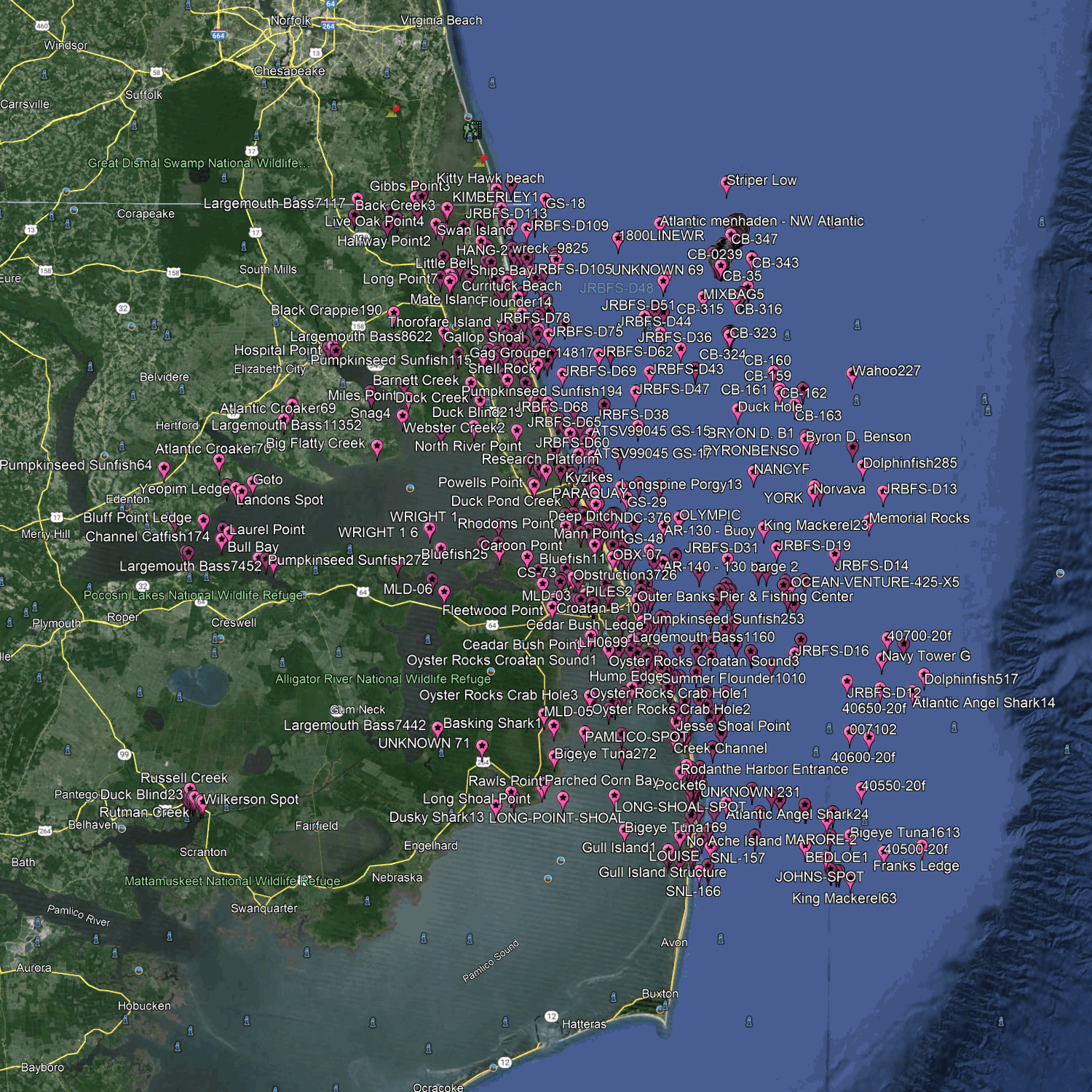 Outer Banks Fishing Spots North - Nearshore