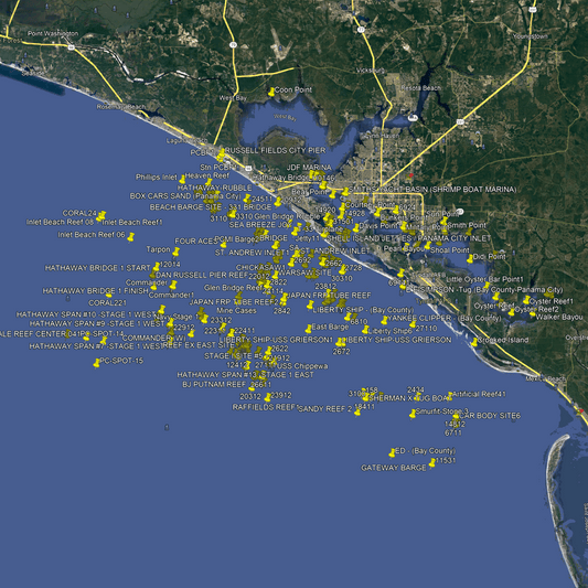 Panama City Beach Nearshore Fishing Spots - GPS Fishing Numbers