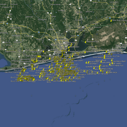 Pensacola Fishing Spots Nearshore  - GPS Fishing Numbers